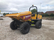 A Buckhurst Plant Hire 6T Mecalac Wheeled Dumper on-site. 