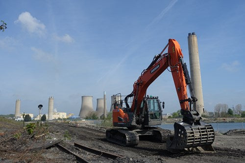 Doosan-Excavator-On-Site. 