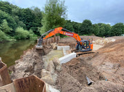 Buckhurst Plant Hire machinery being used in the River Darwen project.